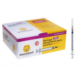 SERINGA INSULINA 1ML 13X4,5MM CX.C/100 - DESCARPACK.