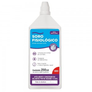 Solução Fisiológica Cloreto de Sódio 0,9% 250ML C/24 unidades  ADV