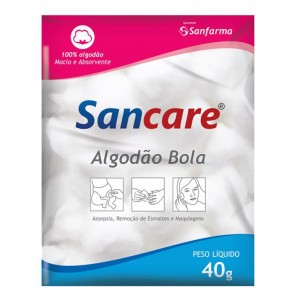 ALGODÃO BOLA BRANCO 40G SANCARE- SANFARMA